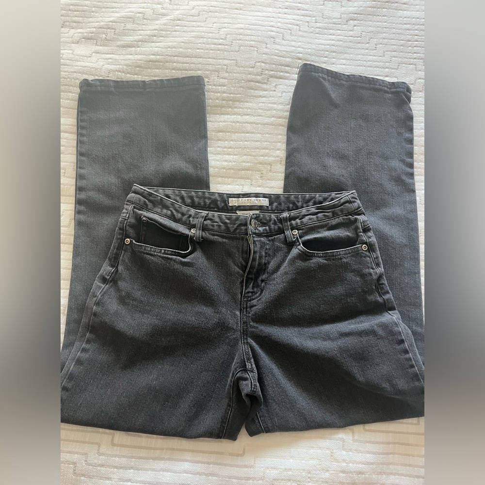 Women's Faded Black Straight-Leg Jeans